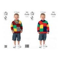 King Cole Boys Sweaters Big Value Knitting Pattern 3856 Chunky
