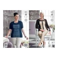 King Cole Ladies Lace Rib Cardigan & Sweater Merino Knitting Pattern 3875 DK