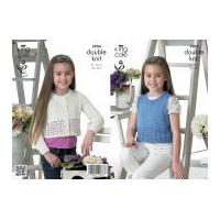 king cole girls cardigan top giza knitting pattern 3904 dk