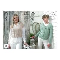 King Cole Ladies Top & Cardigan Authentic Knitting Pattern 4130 DK