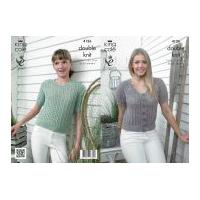 King Cole Ladies Top & Cardigan Authentic Knitting Pattern 4126 DK