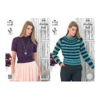 King Cole Ladies Sweaters Galaxy Knitting Pattern 4109 DK