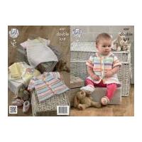 King Cole Baby Dress, Bolero & Cardigan Candystripe Knitting Pattern 4207 DK