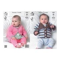 King Cole Baby Cardigans Comfort Knitting Pattern 3985 DK, 4 Ply