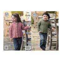 King Cole Childrens Sweater & Cardigan New Magnum Knitting Pattern 4285 Chunky