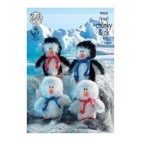 King Cole Penguin Family Toys Tinsel Knitting Pattern 9025 Chunky