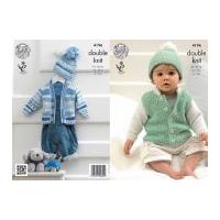 King Cole Baby Cardigans & Hat Cherish Knitting Pattern 4196 DK