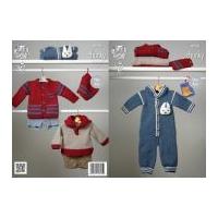 King Cole Baby Onesie, Jacket, Top & Hat Comfort Knitting Pattern 4228 Chunky