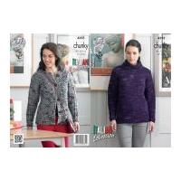 King Cole Ladies Sweater & Cardigan Florence Knitting Pattern 4295 Chunky