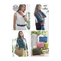 King Cole Ladies Belt, Bracelet, Bags & Purses Raffia Knitting Pattern 4340