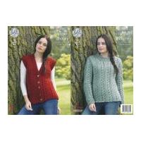 King Cole Ladies Sweater & Waistcoat Big Value Knitting Pattern 4362 Super Chunky