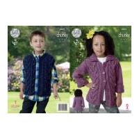 king cole childrens jacket waistcoat knitting pattern 4421 chunky