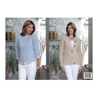 King Cole Ladies Sweater & Cardigan Authentic Knitting Pattern 4507 Chunky