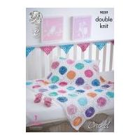 King Cole Baby Bunting, Blanket & Booties Vogue Crochet Pattern 9039 DK