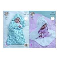 King Cole Baby Cocoon & Blanket Yummy Knitting Pattern 4534 Chunky