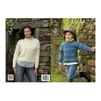 king cole ladies girls sweaters knitting pattern 3963 aran