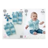 king cole baby waistcoats big value baby soft knitting pattern 4582 ch ...