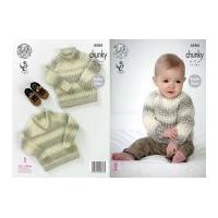 King Cole Baby Sweaters Big Value Baby Soft Knitting Pattern 4584 Chunky