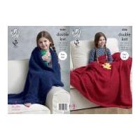 King Cole Home Blanket & Teddy Bear Toy Embrace Knitting Pattern 4586 DK