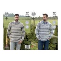 King Cole Mens Sweaters Drifter Knitting Pattern 4600 Chunky