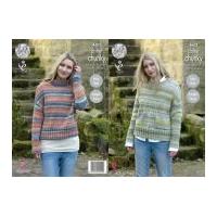 King Cole Ladies Sweaters Drifter Knitting Pattern 4601 Chunky
