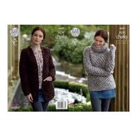 King Cole Ladies Sweater & Cardigan Big Value Twist Knitting Pattern 4609 Super Chunky