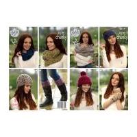 King Cole Ladies Accessories Big Value Twist Knitting Pattern 4617 Super Chunky