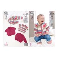 King Cole Baby Cardigans & Sweaters Comfort Prints Knitting Pattern 4620 DK