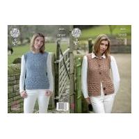 King Cole Ladies Waistcoat & Slipover Fashion Combo Knitting Pattern 4623 Aran