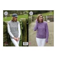 king cole ladies sweater slipover fashion combo knitting pattern 4624  ...