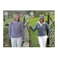 King Cole Ladies Cardigan & Sweater Fashion Combo Knitting Pattern 4625 Aran