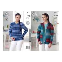 king cole ladies sweater cardigan riot knitting pattern 4711 chunky