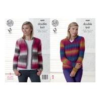 King Cole Ladies Sweater & Cardigan Riot Knitting Pattern 4680 DK