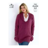 king cole ladies sweaters merino knitting pattern 3363 dk