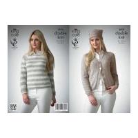 King Cole Ladies Cardigans Galaxy Knitting Pattern 3870 DK