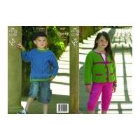 King Cole Childrens Jacket & Sweater Big Value Knitting Pattern 3627 Chunky