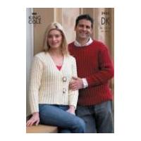 King Cole Ladies & Mens Jacket & Sweater Big Value Knitting Pattern 2935 DK