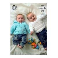 King Cole Baby Cardigan, Sweater & Hooded Jacket Big Value Knitting Pattern 3094 DK