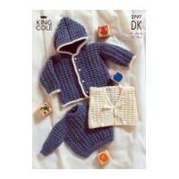 king cole baby sweater jacket gilet big value knitting pattern 2797 dk