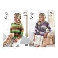 King Cole Girls Cardigan & Sweater Country Tweed Knitting Pattern 3832 DK