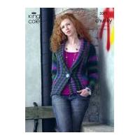 king cole ladies jacket gilet riot knitting pattern 3371 chunky