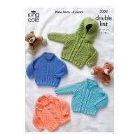 king cole baby jacket cardigan sweater comfort knitting pattern 3352 d ...