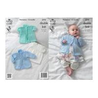 King Cole Baby Dress & Cardigan Glitz Knitting Pattern 3775 DK