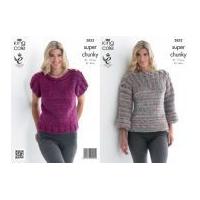 King Cole Ladies Sweater & Top Gypsy Knitting Pattern 3852 Super Chunky