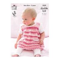 King Cole Baby Dress, Sweater & Hat Comfort Prints Knitting Pattern 3559 DK