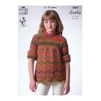 king cole girls cardigan top riot knitting pattern 3669 chunky