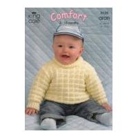 King Cole Baby Coat, Cardigan, Sweater & Hat Comfort Knitting Pattern 3135 Aran