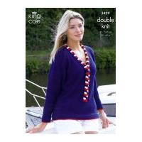 king cole ladies sweater vest top smooth knitting pattern 3429 dk