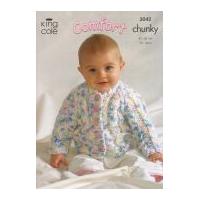 king cole baby jacket cardigan slipover comfort knitting pattern 3042  ...