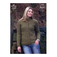 king cole ladies jacket tunic fashion knitting pattern 3380 aran